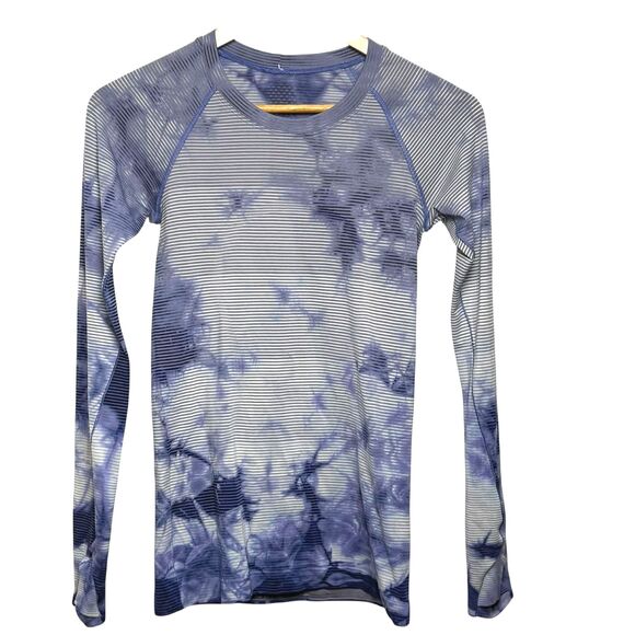 Lululemon Swiftly Tech Long Sleeve 2.0 *Wash *Shibori Stripe Midnight Orchid - Picture 2 of 9